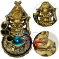 thumbnail image 2 of Large Ganesha Statues Indoor Tabletop Fountain, Ganesha Idol Buddha Statue Zen Waterfall Fountain with LED Lights, Indian Elephant Decorations for Home Office Bedroom 9.5"*9.5"*12", 2 of 7