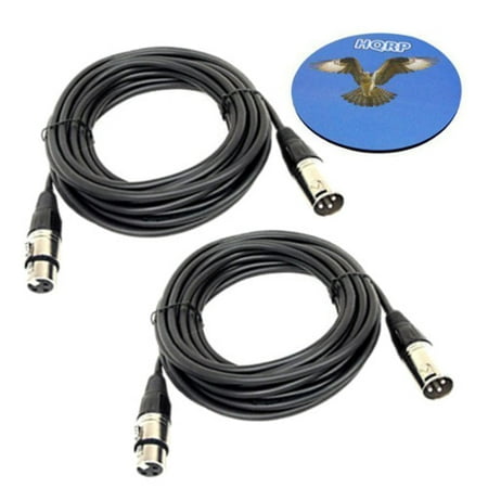 20' Whirlwind Xlr Cable - HQRP KIT: 2pcs XLR Male to XLR Female 20 Feet Microphone Cables for Behringer XM8500 Dynamic Cardioid Microphone plus HQRP Coaster