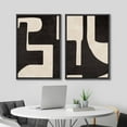 thumbnail image 3 of IDEA4WALL Framed Canvas Print Wall Art Set Black & Beige Geometric Paint Stroke Modern Art Abstract Wall Decoration Bohemian Minimal Artwork for Living Room, Bedroom, Office - 24"x36"x2 Black, 3 of 5
