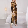 thumbnail image 3 of Lsque Cute Calf Butterflies A Pattern Long Sleeve Pajama Set for Women - Soft 2-Piece Sleepwear and Loungewear Set with Pockets, Comfy Nightwear-Large, 3 of 7