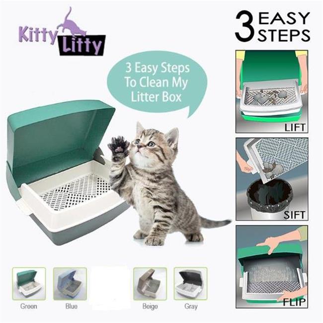 Kitty Litty 1900002212 Cat Litter Box, Green
