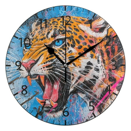 YAZAOO Decorative Wall Clock Size:25cm Vivid Predator Design Pattern Clock