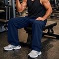 thumbnail image 6 of Jerdar Men's Textured Waist Sweatpants Drawstring Elastic Waist Wide-leg Pants, 6 of 7