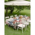 thumbnail image 3 of Outdoor Tablecloth with Umbrella Hole and Zipper, Christmas Elk Rectangle Table Cloth 60x102 Inch Waterproof Tablecloth, Xmas Pine Cones Gifts Snowflake Retro Picnic Table Cover for Patio Camping, 3 of 7