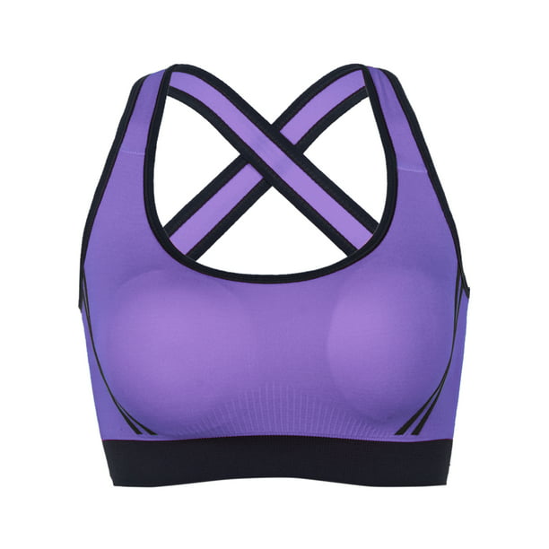 FOCUSSEXY - Women's Breathable X-Shape Sports Bras Removable Padded ...