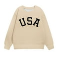 thumbnail image 7 of Fancifize Girl's Cute USA Print Sweatshirt Long Sleeve Crew Neck Pullover Tops T-Shirt Little/Big Girls Casual Drop Shoulder Shirt 1-12 Years, 7 of 7