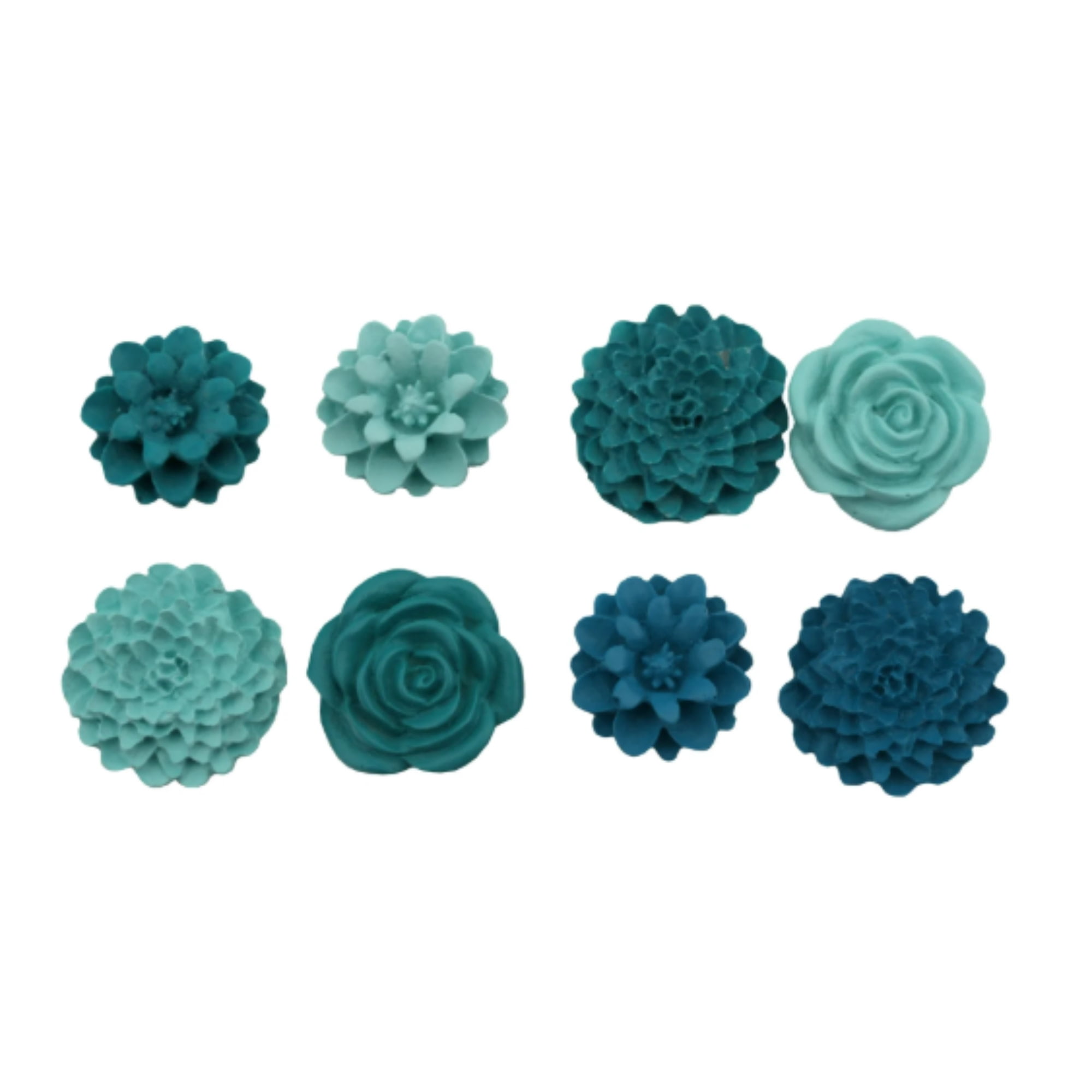 Hello Hobby Accessories Resin Flowers Teal, 8 piece