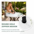 thumbnail image 6 of Eucalyptus Leaves Round Outdoor Tablecloth with Umbrella Hole Zipper, Pastoral Farmhouse Spring Botanical Elastic Fitted Table Cover, Waterproof Table Cloth for Patio Picnic Party Fits 36"-44", 6 of 9