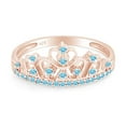 thumbnail image 2 of AFFY Simulated Multi Stone Jasmine Princess Style Engagement Crown Ring In 14k Rose Gold Over Silver-12, 2 of 6