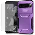 thumbnail image 1 of KOMI Case for Pixel 9 Pro XL Case, Google 9 Pro XL Case with Tempered Glass Screen Protector and Slide Camera Cover, Non-Slip Heavy Duty Shockproof Phone Cover for Google Pixel 9 Pro XL Purple, 1 of 5