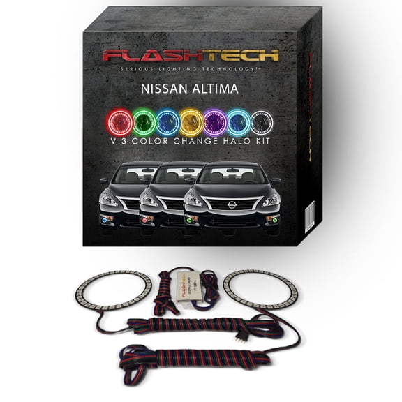 Flashtech RGB Multi Color Changing LED Halo kit for 2013-2015 Nissan Altima Fog Lights