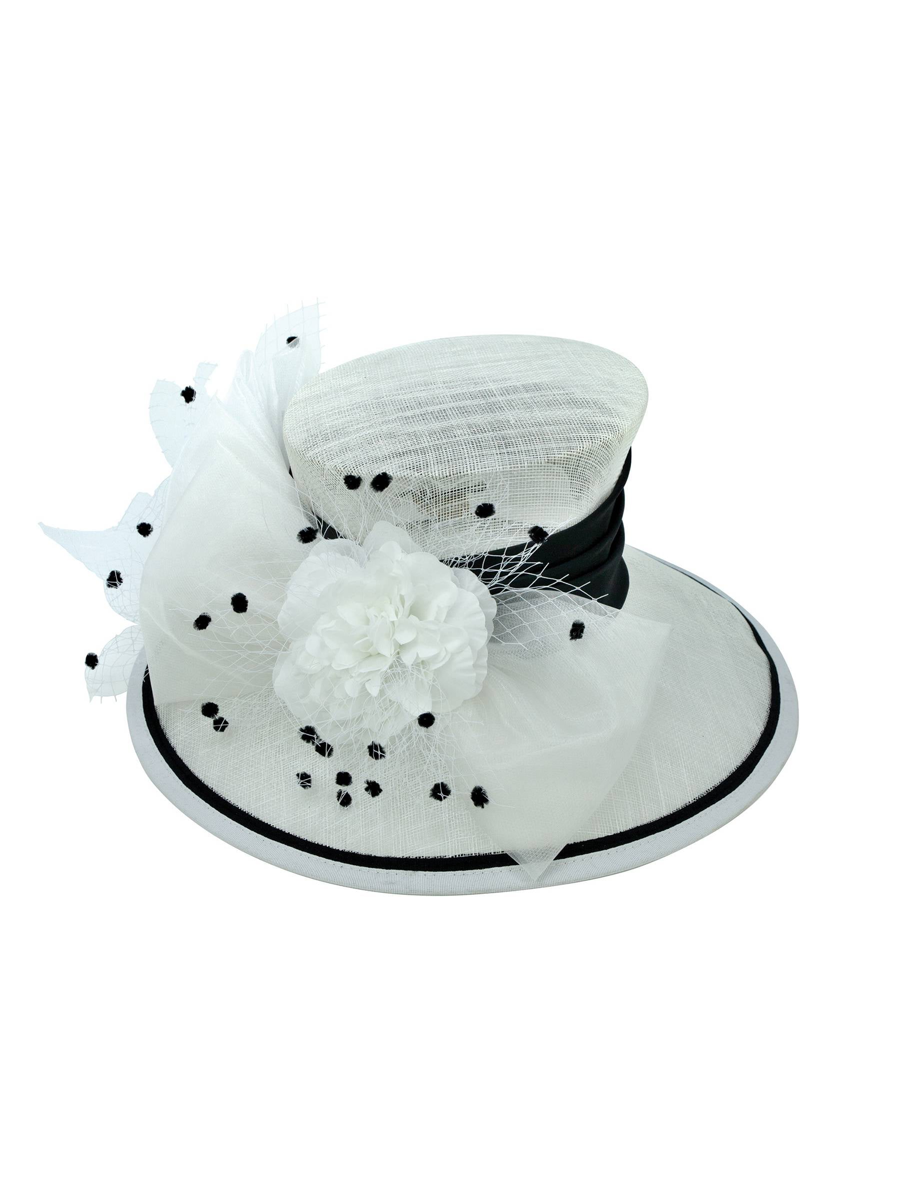 white sinamay hat