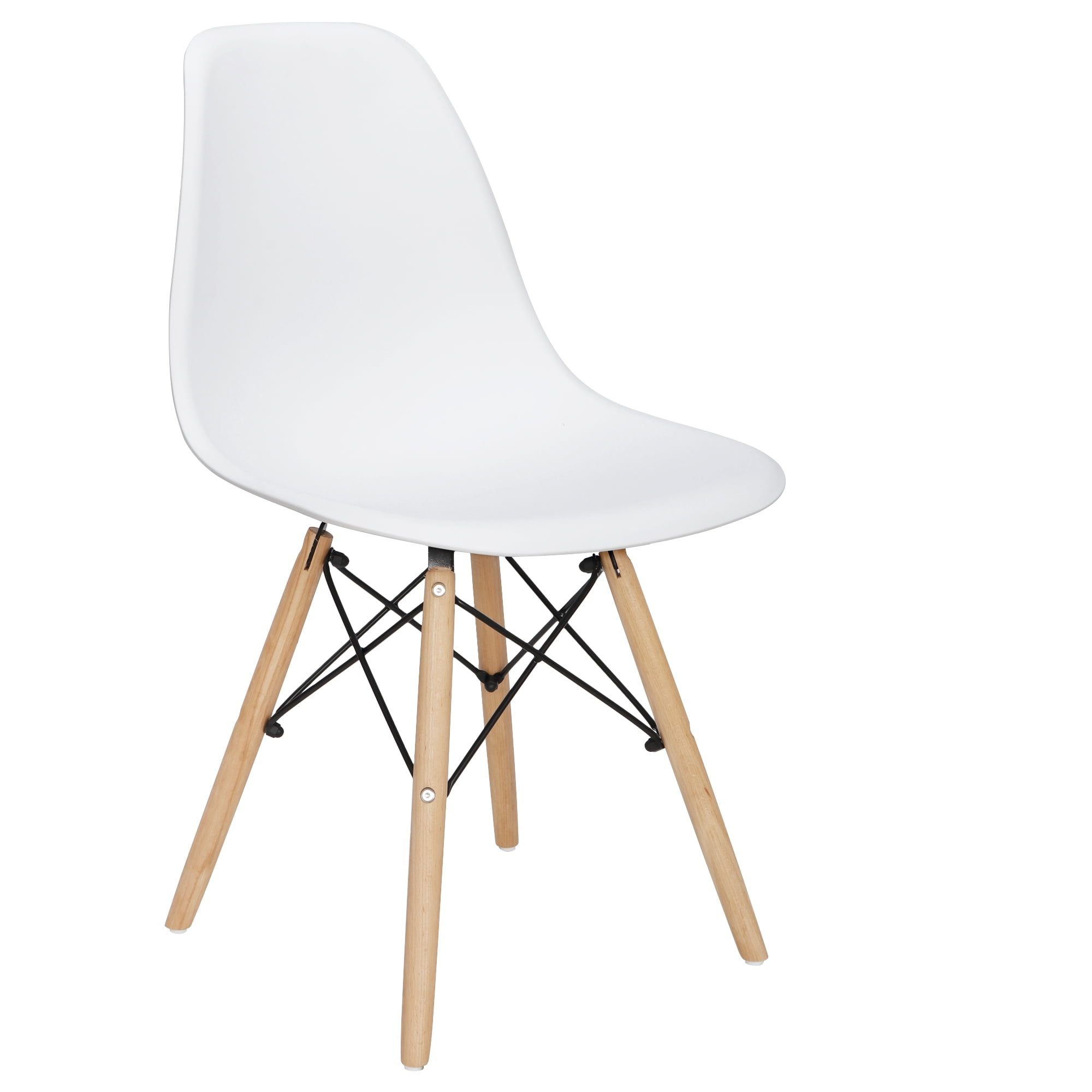 ZENY Set of 4 Home Decorating Innovator Modern Style Dining Chairs Shell Lounge Plastic Chairs White