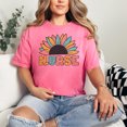 thumbnail image 2 of Colorful Sunflower Design for Nurses, Crunchberry Comfort Colors T-Shirt, XL, 2 of 3