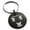 Black, variant on Stainless Steel Letter T Initial 3D Monogram Engraved Small Medallion Circle Charm Keychain Keyring