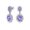 Purple, variant on Blue Oval CZ Statement Dangle Earrings Imitation Sapphire