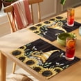 thumbnail image 4 of Yellow Gnomes Placemats Set of 4 Sunflower Bee Brown Wood Abstract Art Place Mats Indoor Wipeable Table Mats Washable Cloth Dining Table Placemats for Kitchen Holiday Party Home Decor 13x19 Inch, 4 of 9