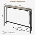 thumbnail image 2 of IdeaHouse 5.9" Narrow Console Table with Power Outlets, Compact Sofa Table with Storage, Sleek Design for Living Room, Entryway, Hallway, and Foyer (Grey), 2 of 7