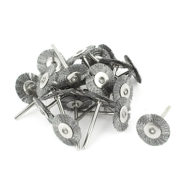 22 Piezas Cepillo de Rueda de Alambre de 3mm de Eje 1" 25mm Pulido y Abrillantado Herramienta Rotativa