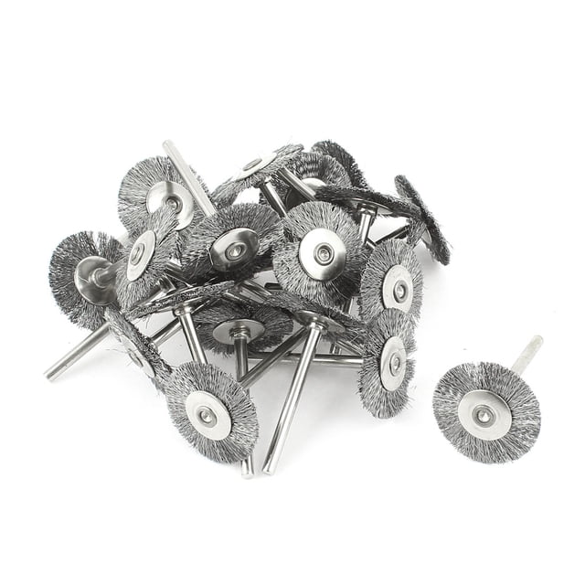 22 Piezas Cepillo de Rueda de Alambre de 3mm de Eje 1" 25mm Pulido y Abrillantado Herramienta Rotativa