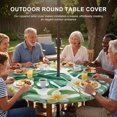 thumbnail image 3 of Round Outdoor Tablecloth with Umbrella Hole and Zipper, Green Summer Leaves Tablecloth with Elastic Waterproof, Tropical Botanical Yellow Floral Patio Table Covers for 45" - 54" Picnic Pool Tables, 3 of 9