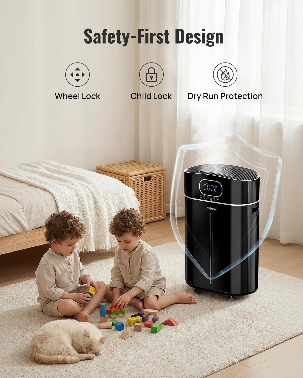 4.2Gal/16L Cool and Warm Mist Humidifier Large Room, Auto Restart Humidifiers for Home 1500 sqft, Air Humidifiers for Bedroom with Diffuser & Flame Light, Whole House Humidifiers for Baby Plant, Blac