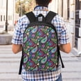 thumbnail image 5 of Disketp Watercolor Floral Paisley School Backpack, Lightweight Basic Middle School Bookbags 17 Inch Casual Daypack for Student College, Travel or Outdoor, 5 of 6