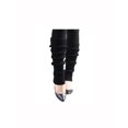 thumbnail image 1 of INSPIRE CHIC Women's Ruffled Cuff Over Knee Length Ribbed Knitted Leg Warmers Black, 1 of 6