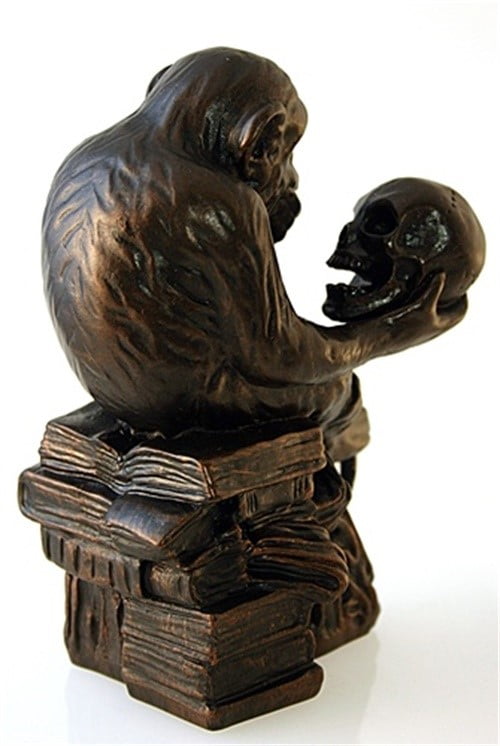 Parastone Rheinhold Monkey with Skull Philosophizing Statue 8H 