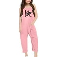 thumbnail image 3 of Huowey Girls Summer Print V Neck Sleeveless Romper Loose Fit Casual Jumpsuit with Pockets for Teens and Juniors Lightweight and Comfortable, 3 of 5