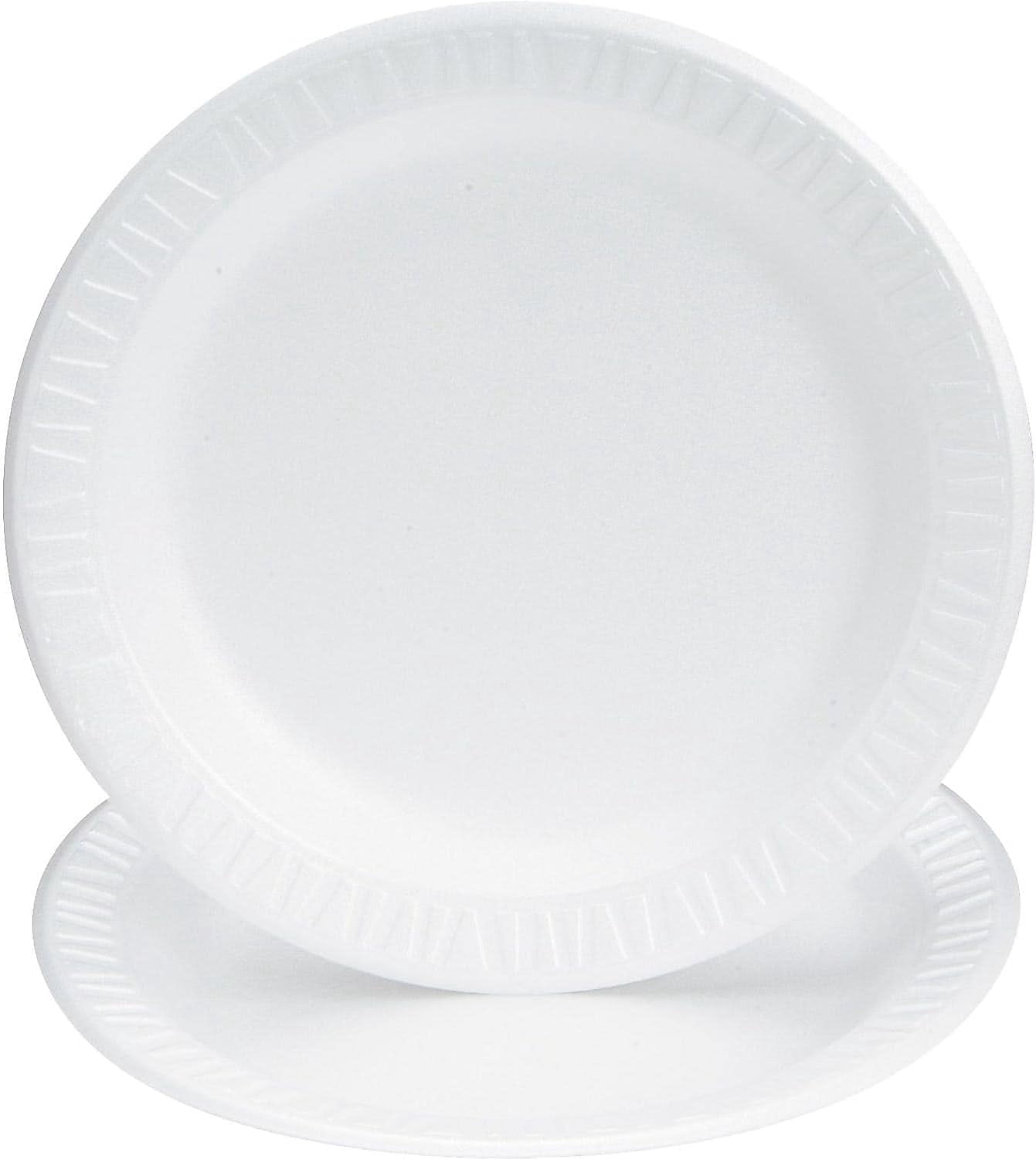 Dart Concorde Foam Plates, 9", White, Carton Of 500