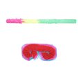 thumbnail image 1 of HLONK 1 Set Birthday Party Pinata Stick Multicolored Paper Pinata Stick with Blindfold, 1 of 6
