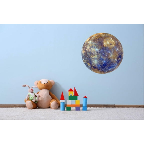 Removable Home Art Mercury Messenger Of Gods Decor Closest Planet From Sun Wall Decal Design | 10" x 10" Vinyl Kids Bedroom Living Room Terrestrial Inferior Planet Adhesive Decoration Sticker