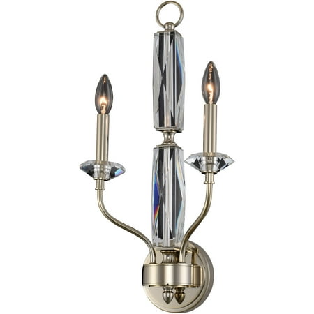 Wall Sconces 2 Light Fixtures With Champagne Gold Finish E12 Bulb 12" 120 Watts - Walmart.com