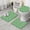 Green Daisy Flower, variant on Lightpink Daisy Flower Linear Pattern Bathroom Rugs Sets 3 Piece,Toilet Cover Set,Absorbent Non Slip Bathroom Mats Sets with U-Shaped Contour Rug Toilet Rug Set