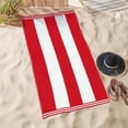 thumbnail image 6 of BNM Cabana Stripes Oversized Beach Towel, 34 x 64, Red, 6 of 9