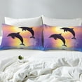 thumbnail image 4 of Erosebridal Couple Dolphin Bed Sheets Set Twin Size, Romantic Sunset Bed Sheets Twin, Ocean Animal Twin Sheet Sets, Lightweight Room Decoration, 3pcs, 4 of 7