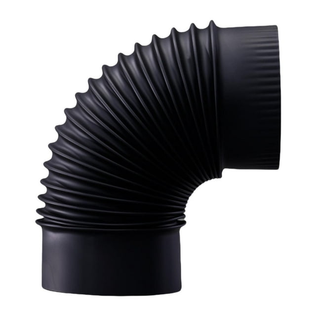 Codo de estufa de 90 degree Accesorio de montaje sencillo Accesorio de codo de chimenea negro Identificación 125 cm