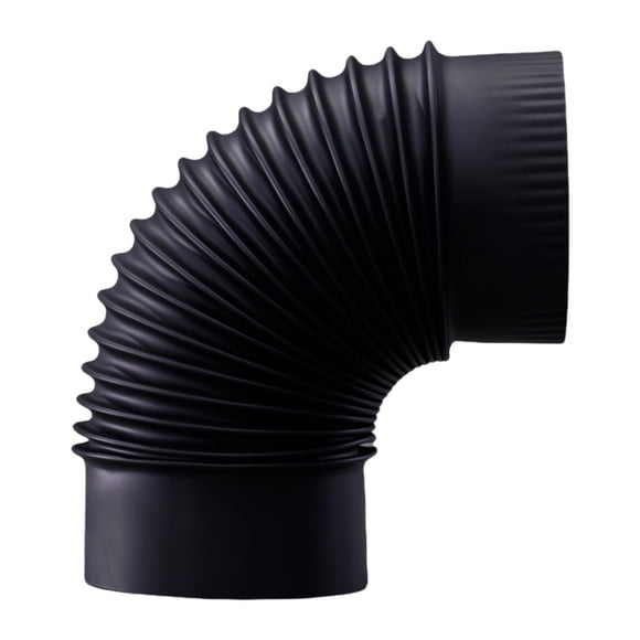 Conector de tubo de codo de estufa de 90 degree, negro, de montaje sencillo, versátil, para altas temperaturas Identificación 125 cm