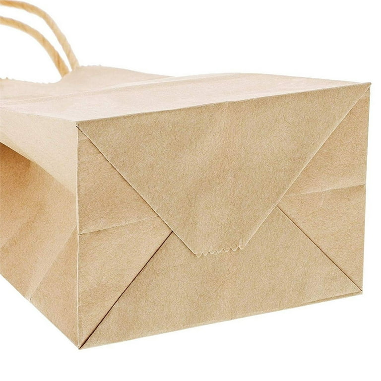 BagDream Small Paper Gift Bags 50pcs 5.25x3.75x8 Inches Kraft Paper Bags Party Bags Shopping Bags Kraft Bags White Paper Bags with Handles Bulk