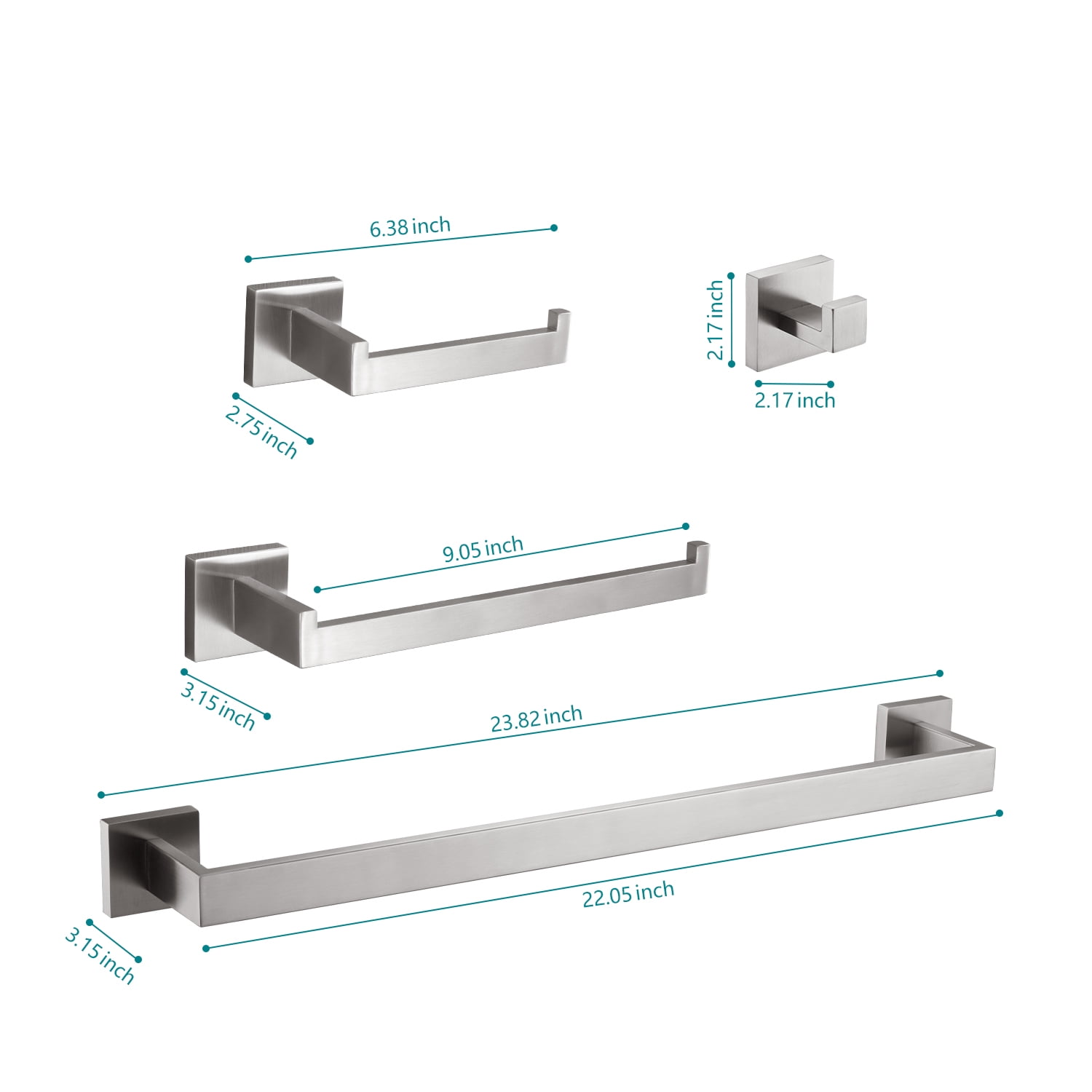 4 Piece Bathroom Hardware Set