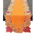 thumbnail image 3 of Fennco Styles Embroidered Sequin Autumn Leaves Table Runner 16" W X 117" L - Terracotta Harvest Foliage Table Cover for Thanksgiving, Holiday, Banquets, Special Occasion, 3 of 5