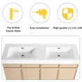 thumbnail image 6 of 60" Freestanding Bathroom Vanity with Double Resin Sink and Ample Bottom Storage for Bathroom Essentials, 6 of 6