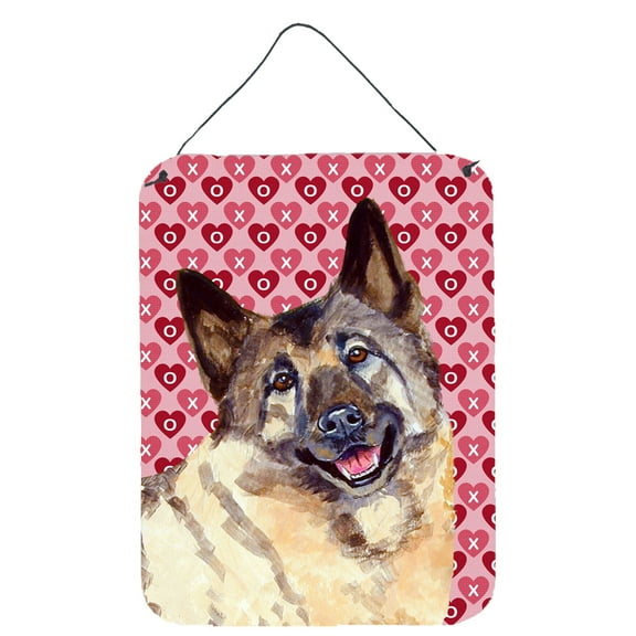 Carolines Treasures LH9173DS1216 Norwegian Elkhound Hearts Love and Valentines Day Portrait Wall or Door Hanging Prints