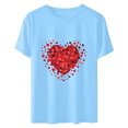 thumbnail image 3 of Chemises à Manches Courtes pour Femmes Adulte Mode Manches Courtes Col Rond Saint-Valentin Imprimé Blouse Décontractée T-Shirt Hauts Chemise Femmes Blouses à Manches Courtes Femmes Hauts à Manches Courtes, 3 of 5