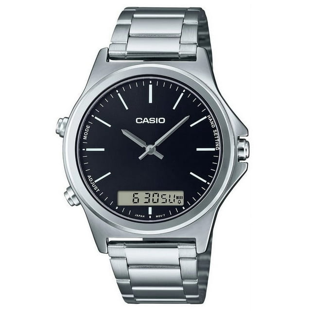 Casio Reloj Analógico-digital con Esfera Negra y Caja de Acero Inoxidable MTP-VC01D-1E para Hombre.