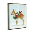 thumbnail image 3 of Stupell Industries Snowy Deer Holiday Cardinal Graphic Art Luster Gray Floating Framed Canvas Print Wall Art, Design by Laura Marr, 3 of 6