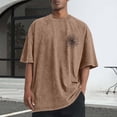 thumbnail image 1 of Tops para hombre, blusas y camisas de cuello redondo y manga corta para hombre, camisetas deportivas informales con estampado desgastado para hombre, blusas de cuello redondo y manga corta para hombre, 1 of 5