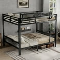 thumbnail image 3 of Mirightone Queen Over Queen Bunk Bed with Storage Shelf, Metal Bunk Bed Queen Size with Ladder for Adults Teens, Black, 3 of 8