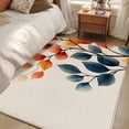 thumbnail image 4 of Autumn Orange Blue Leaf Area Rugs 4x6 ft Country Watercolor Plant Tree Leaf Linen Washable Rug Non Slip Indoor Carpet Absorbent Floor Mat for Living Room Bedroom Dining Room, 4 of 9
